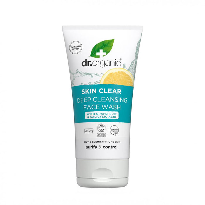 Dr Organic Skin Clear Deep Cleansing Face Wash with Grapefruit & Salicylic Acid 125ml