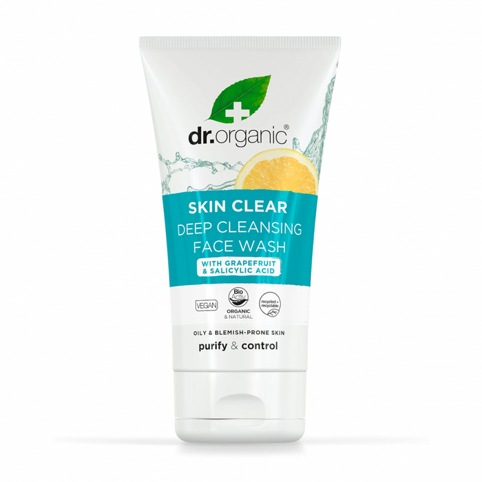 Dr Organic Skin Clear Deep Cleansing Face Wash with Grapefruit & Salicylic Acid 125ml