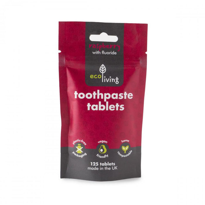 ecoLiving Toothpaste Tablets Raspberry with Fluoride 125's