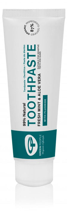 Green People Toothpaste Fresh Mint & Aloe Vera with Fluoride 75ml - Dennis the Chemist