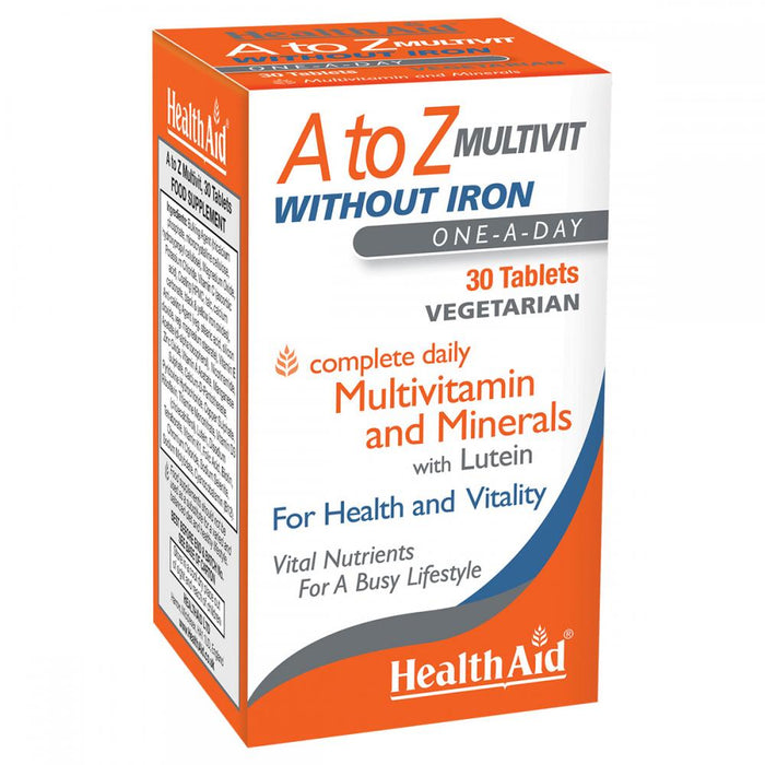 Health Aid A to Z Multivit WITHOUT IRON 30s