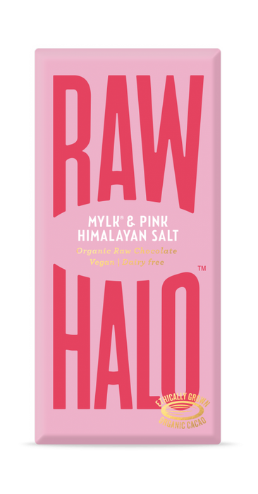 Raw Halo Mylk & Pink Himalayan Salt Organic Raw Chocolate Vegan 70g