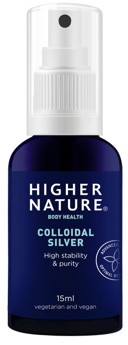 Higher Nature Colloidal Silver 15ml refillable bottle - Dennis the Chemist