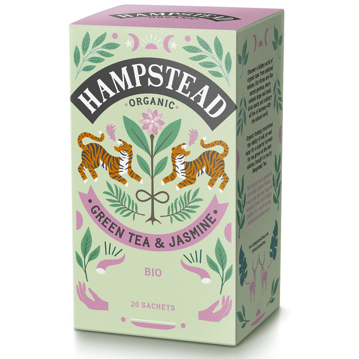 Hampstead Tea Organic Green Tea & Jasmine Tea 20s