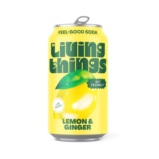 Living Things Sparkling Lemon & Ginger Prebiotic Soda 330ml - Dennis the Chemist