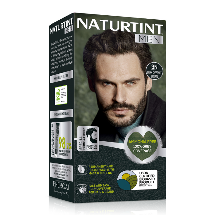 Naturtint MEN 3N Dark Chestnut Brown Permanent Hair Colour Gel