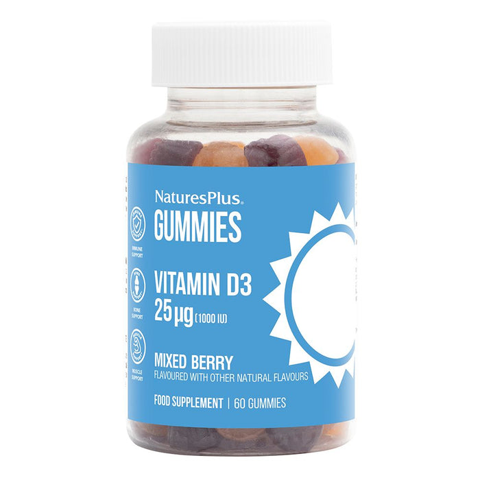 Nature's Plus Gummies Vitamin D3 25ug (1000IU) Mixed Berry 60's