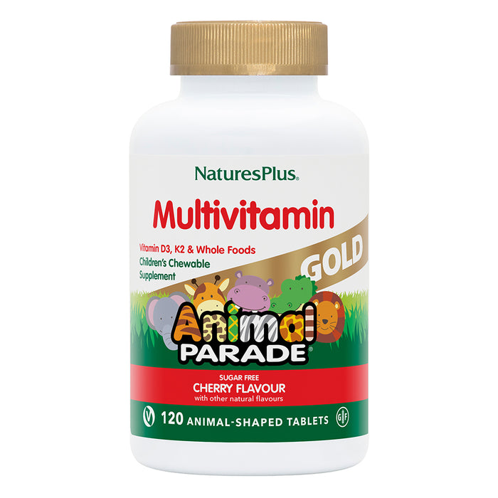 NaturesPlus Animal Parade GOLD Multivitamin Sugar Free Cherry Flavour 120s