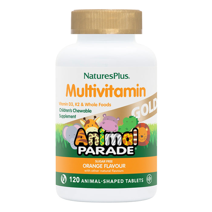 NaturesPlus Animal Parade GOLD Multivitamin Sugar Free Orange Flavour 120s