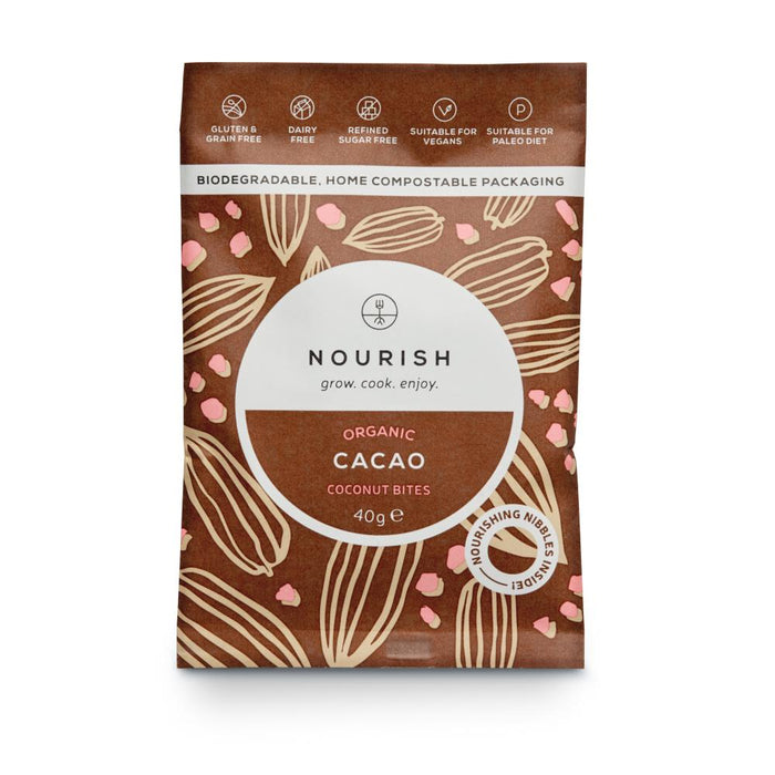 Nourish Organic Cacao Coconut Bites 40g SINGLE