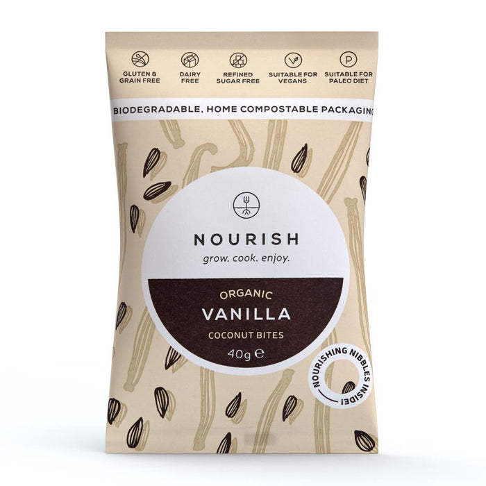 Nourish Organic Vanilla Coconut Bites 40g SINGLE