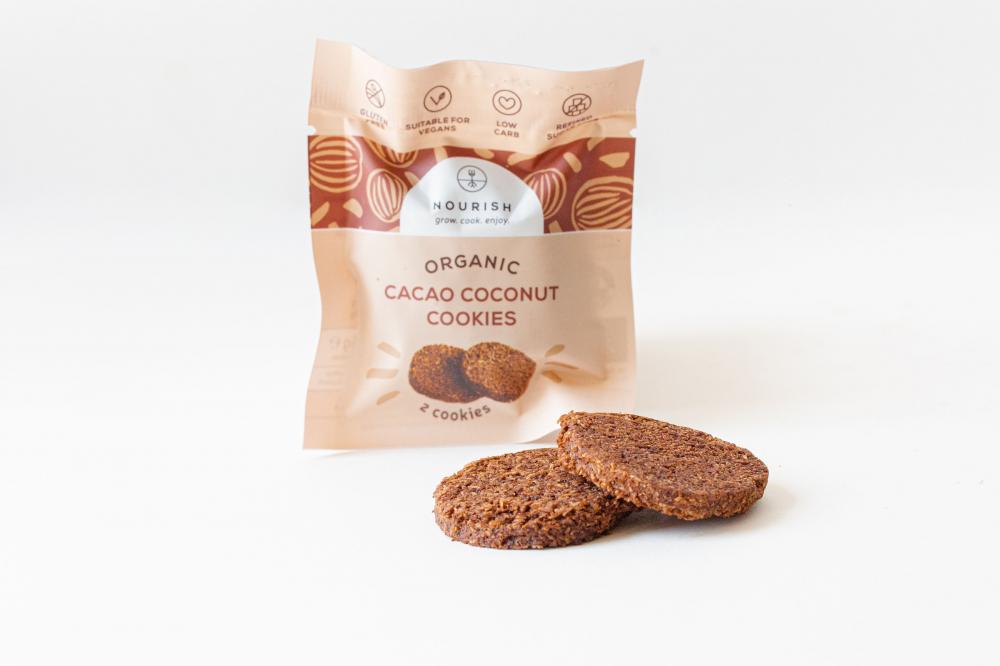 Nourish Organic Cacao Coconut Cookies 20 x 25g CASE