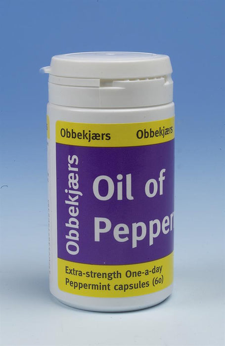 Obbekjaers Oil of Peppermint Extra-Strength One-a-Day Peppermint Capsules 60s