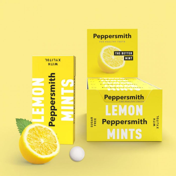 Peppersmith Lemon Mints 12 x 15g CASE