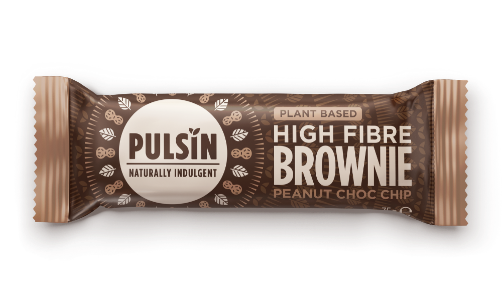 Pulsin Plant Based High Fibre Brownie Peanut Choc Chip 18 x 35g CASE