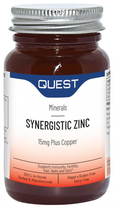 Quest Vitamins Synergistic Zinc 15mg Plus Copper 90s