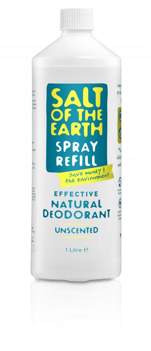 Salt of the Earth Unscented Natural Deodorant Spray Refill 1 Litre