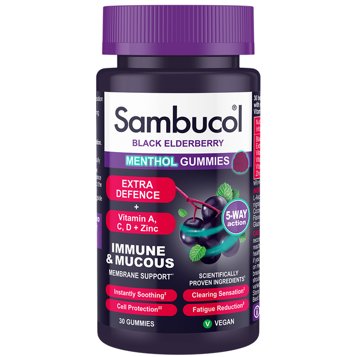 Sambucol Menthol Gummies Extra Defence 30s