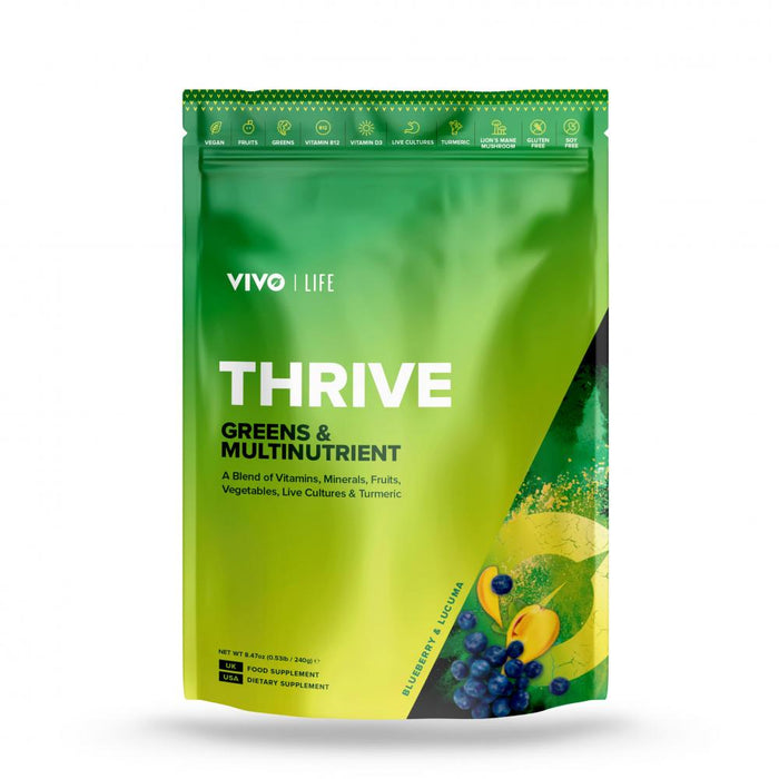 Vivo Life Thrive Greens & Multinutrient Blueberry & Lucuma 240g