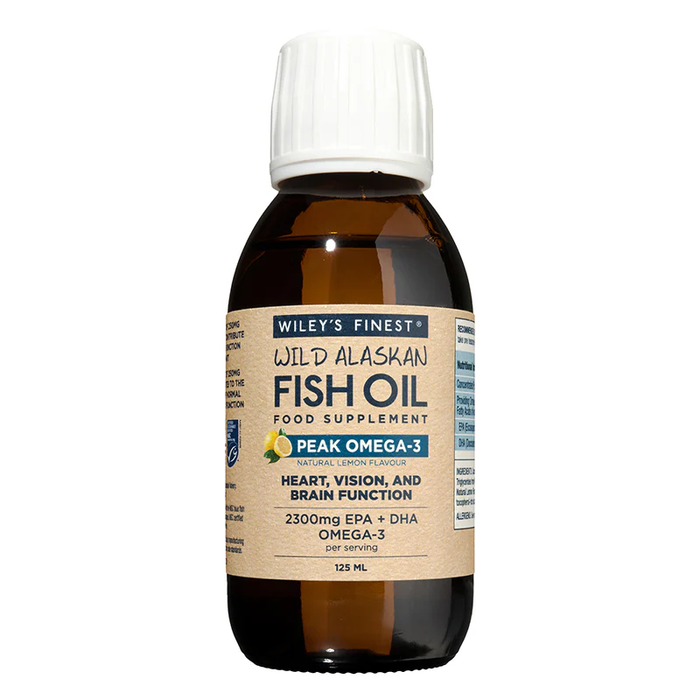 Wiley's Finest Wild Alaskan Fish Oil Peak Omega-3 Liquid 2300mg (Lemon) 125ml