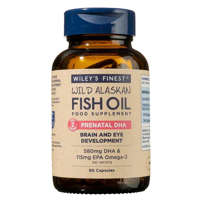 Wiley's Finest Wild Alaskan Fish Oil PRENATAL DHA 580mg DHA & 115mg EPA 60s