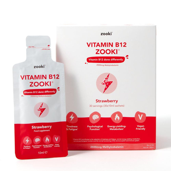 Zooki Vitamin B12 Zooki Strawberry 30x10ml Sachets CASE - Dennis the Chemist